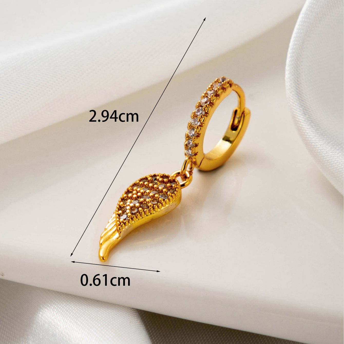 1 Piece Simple Series Classic Leaf Shape Copper 18K Gold color Plated Material Zircon Women's Dangle Earrings h5 